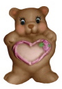Bear with Heart Plaster Statue