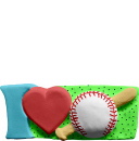I Love Baseball Plaster Plaque