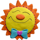 Sun with Bow Plaster Plaque