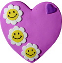 Heart with Daisy Smile Faces Plaster Plaque