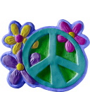 Peace with flowers Plaster Plaque