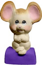 Mouse on Base Plaster Statue