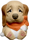 Dog with Bandana Plaster Statue