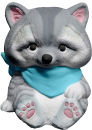 Raccoon with Bandana Plaster Statue