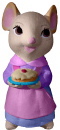 Mouse with Pie Plaster Statue