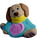 Loved A Lot Dog Plaster Statue