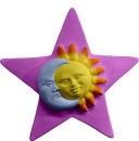 Moon and Sun Star Plaster Plaque