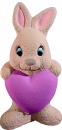Bunny with Heart Standing Plaster Statue