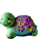 Turtle With Flowers Plaster Statue