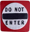 Do Not Enter Small Plaster Plaque