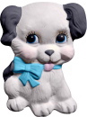 Puppy With Bow Plaster Plaque