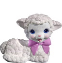 Lamb Lying Down Plaster Statue
