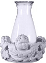 Round Cherub Plaster Candleholder with glass