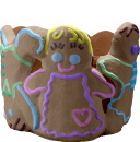 Gingerbread Kids Plaster Candleholder