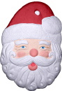 Santa Face Unpainted Plaster Christmas Tree Ornament