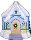 Tiny Church Unpainted Plaster Christmas Tree Ornament