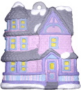 Victorian House Unpainted Plaster Christmas Tree Ornament