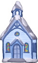 Village Church with Steeple Unpainted Plaster Christmas Tree Ornament