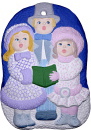 Kids Caroling Unpainted Plaster Christmas Tree Ornament