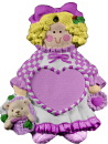 Doll with Heart Name Year Unpainted Plaster Christmas Tree Ornament