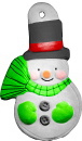 Snowman Unpainted Plaster Christmas Tree Ornament