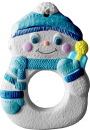 Snowman with Gift Plaster Picture Frame Unpainted Plaster Christmas Tree Ornament