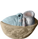 Sleeping Mouse Unpainted Plaster Christmas Tree Ornament