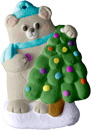 Bear Decorating Tree Unpainted Plaster Christmas Tree Ornament