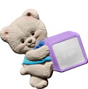 Bear with Block Unpainted Plaster Christmas Tree Ornament
