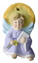 Star Angel Seated with Book Unpainted Plaster Ornament