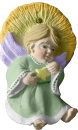 Star Angel Seated with Star Unpainted Plaster Christmas Tree Ornament