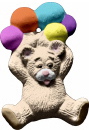 Bear with Balloons Unpainted Plaster Ornament