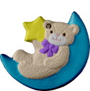 Bear on Moon Unpainted Plaster Ornament