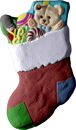 Stuffed Stocking Unpainted Plaster Ornament