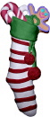 Striped Christmas Stocking Unpainted Plaster Christmas Tree Ornament