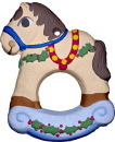 Rocking Horse Christmas Unpainted Plaster Christmas Tree Ornament