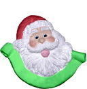 Santa with Banner Unpainted Plaster Christmas Tree Ornament