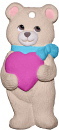 Bear with Heart Unpainted Plaster Christmas Tree Ornament