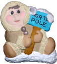 North Pole Eskimo Unpainted Plaster Christmas Tree Ornament