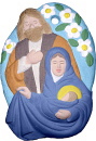 Holy Family with Flowers Unpainted Plaster Ornament