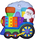 Santa on Train Unpainted Plaster Christmas Tree Ornament