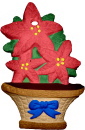 Poinsettia Bouquet Unpainted Plaster Christmas Tree Ornament