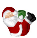 Santa with Feet Up Plaster Candleholder left