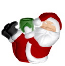 Santa with Feet Up Plaster Candleholder right