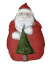 Roly Poly Santa with Tree Plaster Statue
