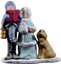 Carolers with Dog Plaster Statue