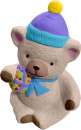 Bear with Presents Plaster Statue