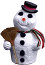 Snowman with Wreath Plaster Statue