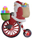 Santa on Bike Plaster Plaque