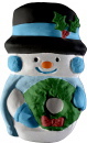Snowman with Wreath Plaster Plaque